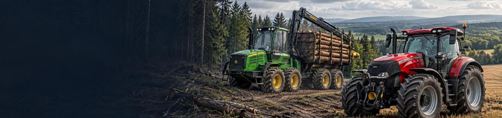 Лесной форвардер John Deere и трактор Case IH Puma — услуги ТракСистемс